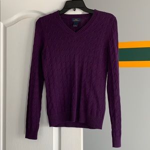 Dark Purple V Brooks Brothers Sweater